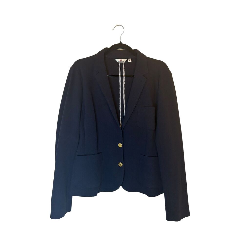 NWOT Women's Vineyard Vines Cotton Blend Blazer Nautical Navy Size 16 Plus